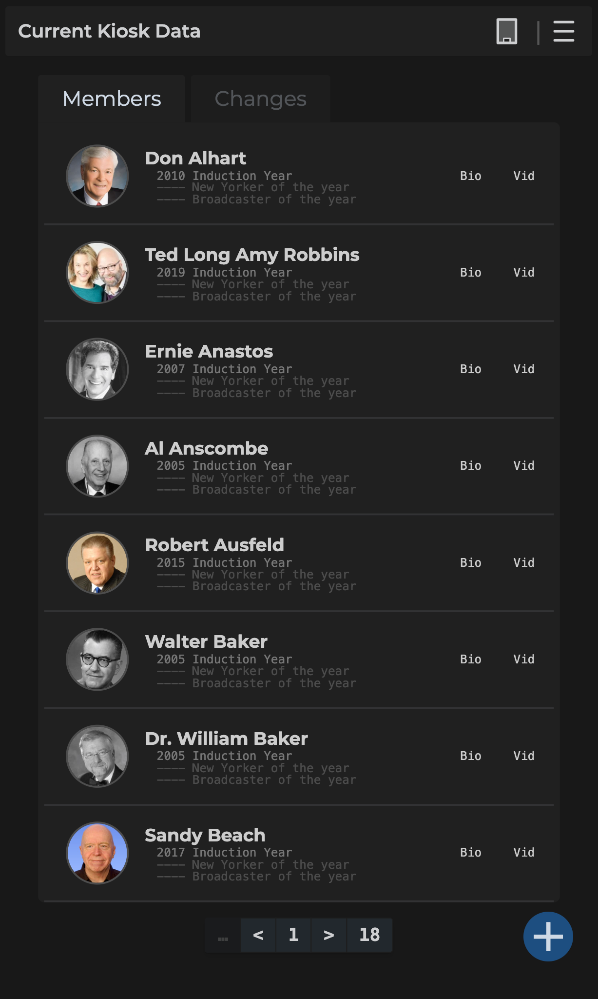 main admin panel